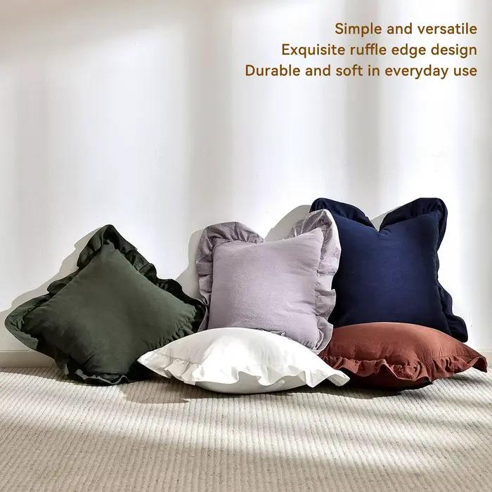 Lot de 2 housses de coussin 100% coton