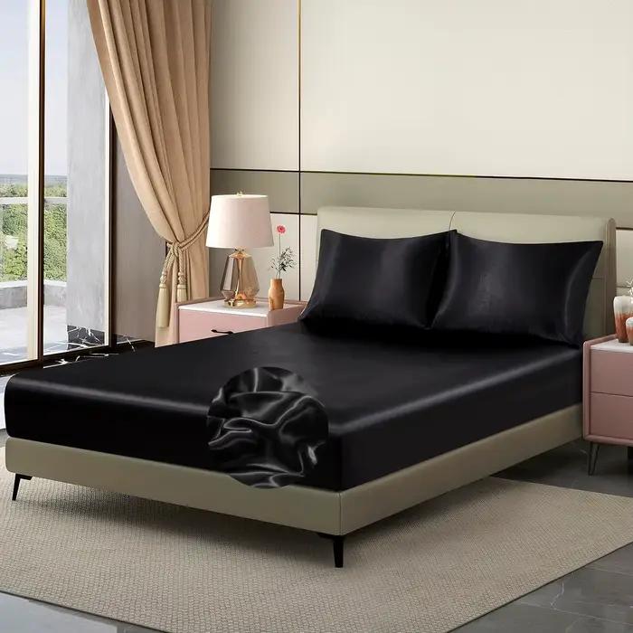 Drap-housse en satin, draps de lit