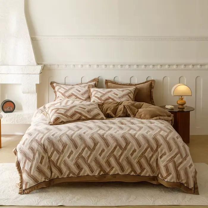 Housse de couette ou ensemble de literie en velours de lait d'hiver