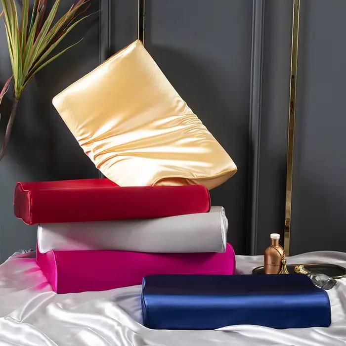22 Momme 6A 100% taie d'oreiller en soie de mûrier pour oreiller en Latex et mousse à mémoire de forme solide housse de coussin peau de cheveux protéger étui décoratif