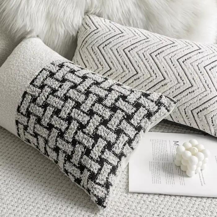 Housse de coussin lombaire de luxe moderne