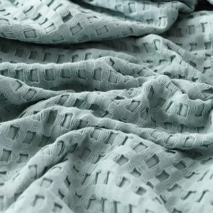 Couverture thermique en pur coton gaufré de qualité supérieure