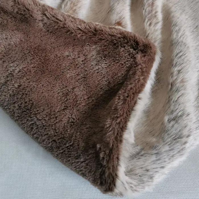 Couverture en Fausse Fourrure de Lapin à Cheveux Longs