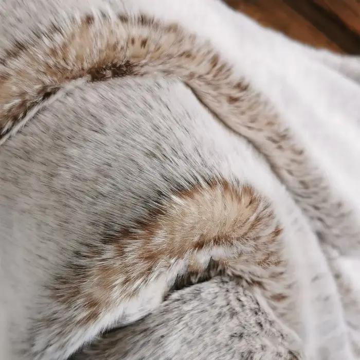 Couverture en Fausse Fourrure de Lapin à Cheveux Longs