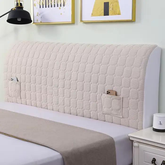Housse de tête de lit matelassée en velours