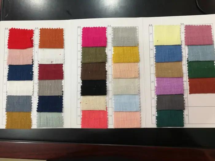 Tissu lin gaze de coton uni pour la couture