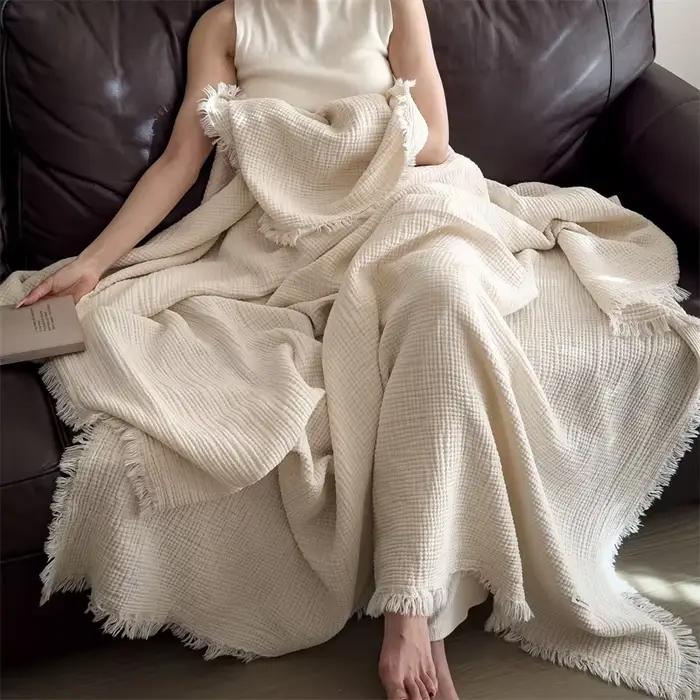 Y Home – couverture en tricot épais avec pompon