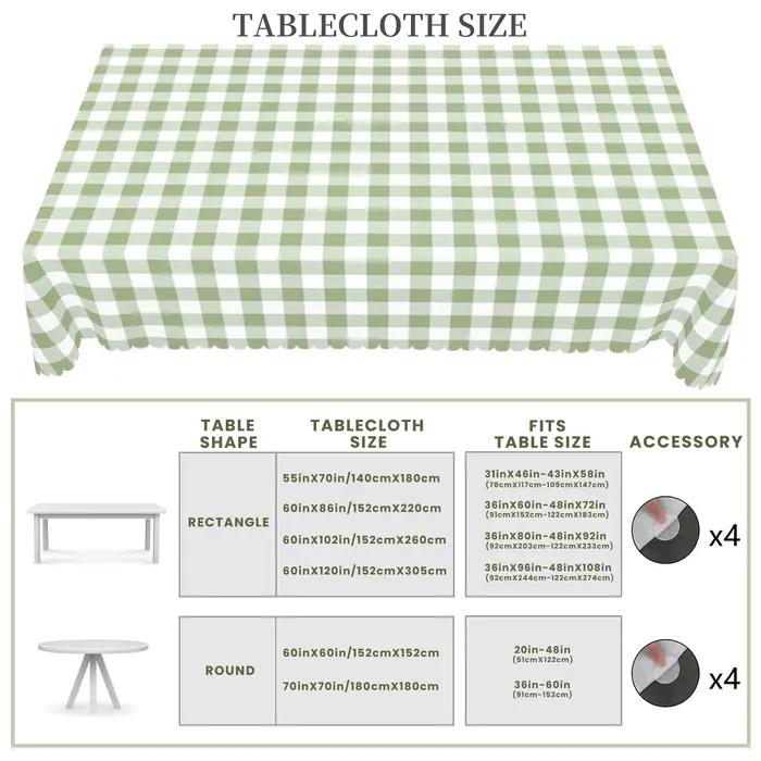 Nappe rectangulaire à carreaux Buffalo vert sauge pour mariage