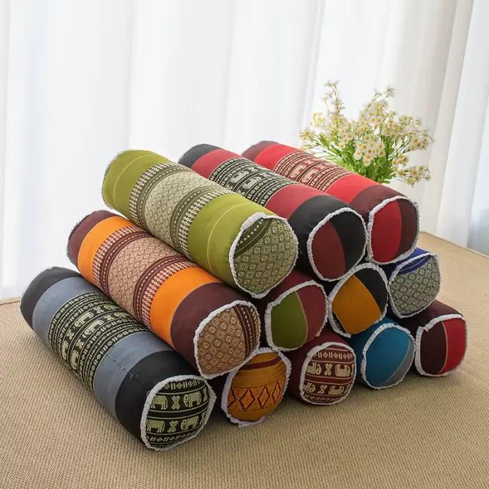 Oreiller rond thaïlandais Long pour salon, canapé, accoudoir, chambre à coucher, coussin de chevet, oreiller décoratif confortable