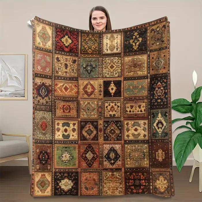Couverture en patchwork colorée