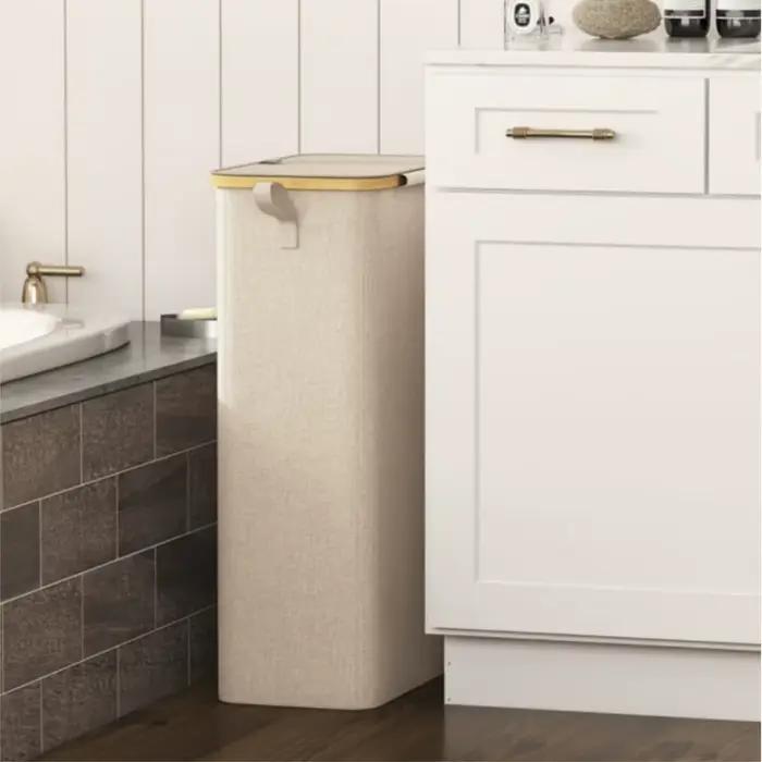 Panier à linge fin de 75 L avec couvercle