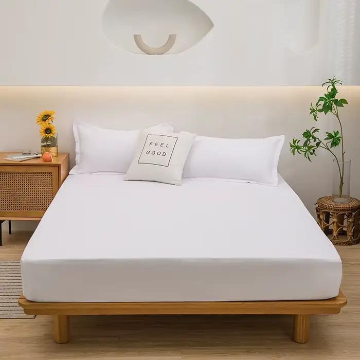Une housse de lit simple de couleur pure, housse de protection pour matelas simple tout enveloppé, housse anti-poussière (sans taie) pour toutes les saisons