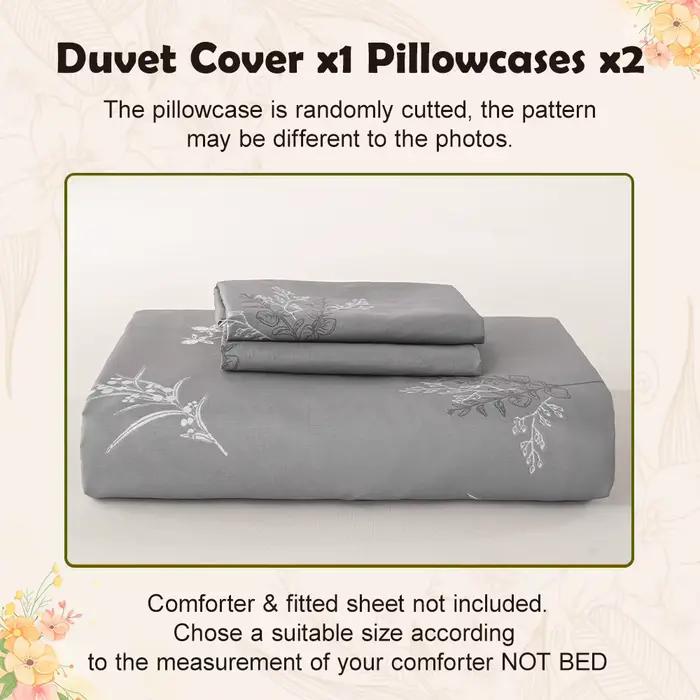 Ensemble de housse de couette à imprimé floral subtil