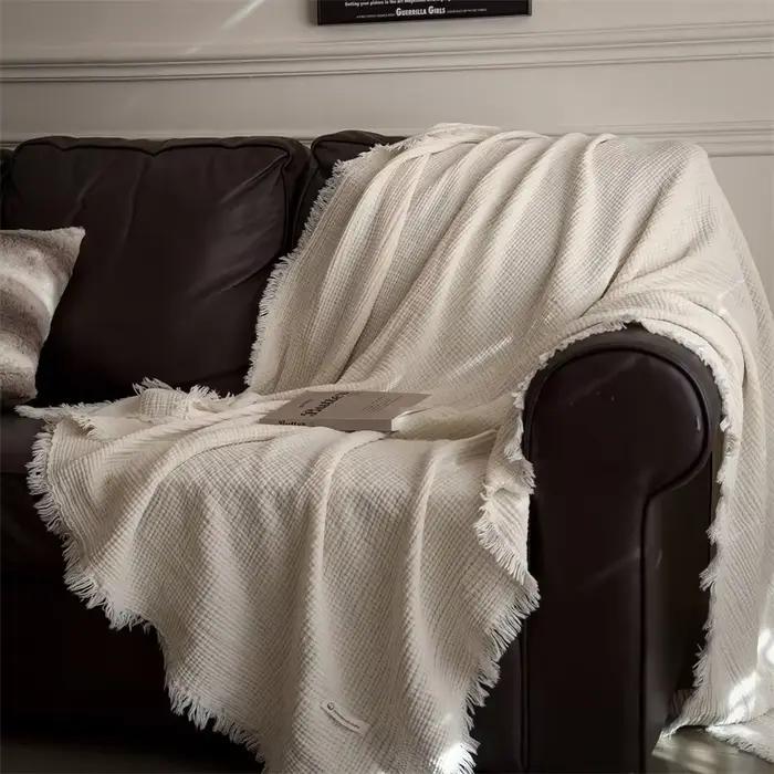Y Home – couverture en tricot épais avec pompon