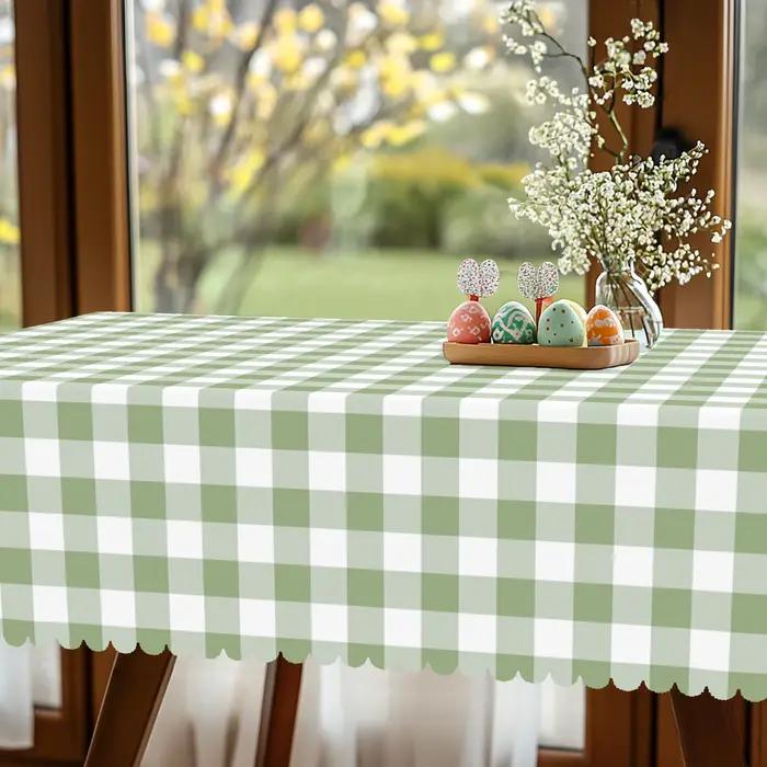Nappe rectangulaire à carreaux Buffalo vert sauge pour mariage