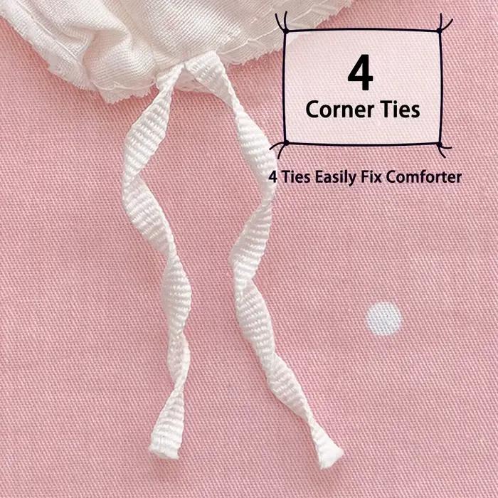 Ensemble de housse de couette imprimée avec petits nœuds roses