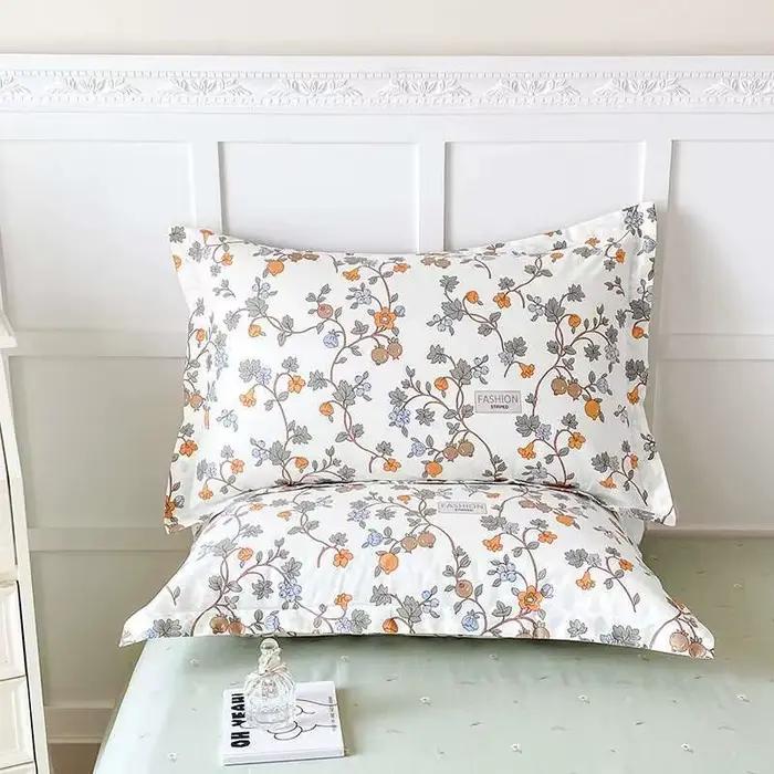 Taie d'oreiller florale personnalisée, 100% coton, décoration de chambre à coucher, housse de coussin, literie, doux, design mn, TAN70 x 70cm, 51x66cm