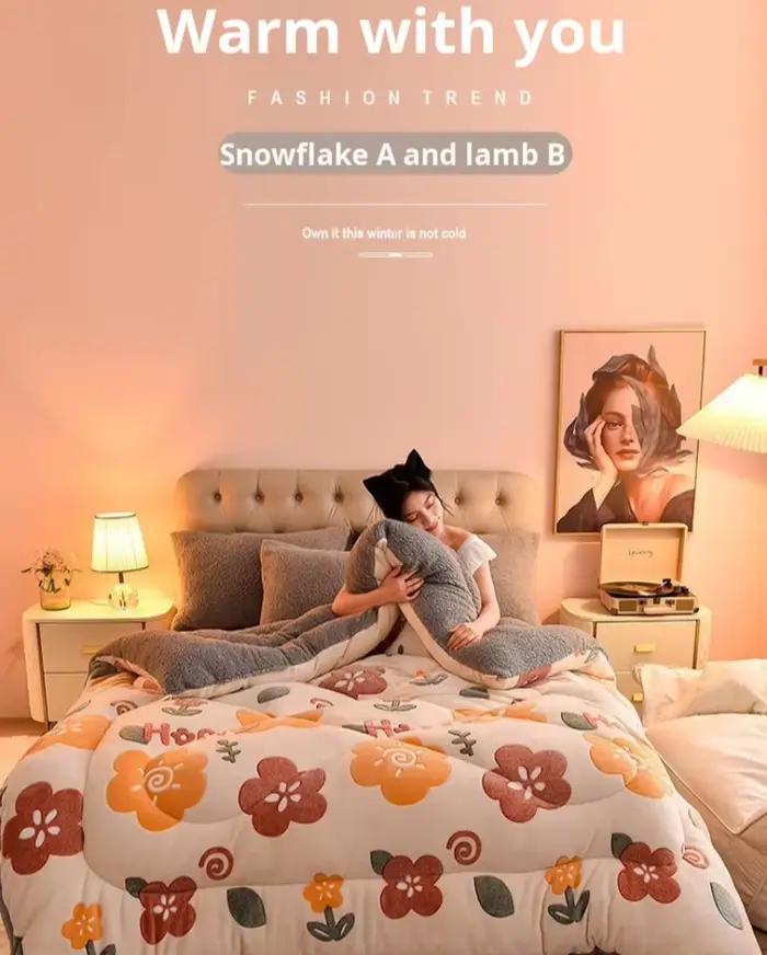 Noyau de couette chaud épais pour la maison, Double face en velours et laine d'agneau, couverture d'automne et d'hiver pour dortoir, noyau en velours Double face chaud