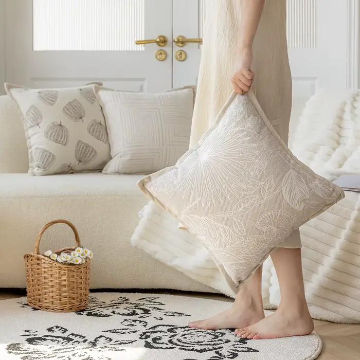 Juste de coussin beige simple