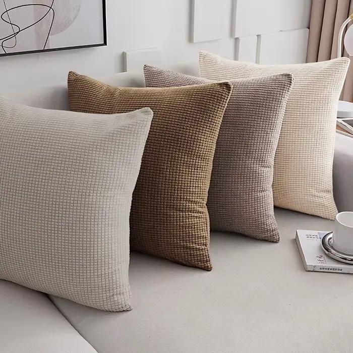 Housse de coussin Jacquard de couleur unie