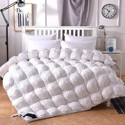 Couette de luxe matelassée en duvet d'oie 3D, 100% de haut rang, King Queen, pleine taille, couvertu