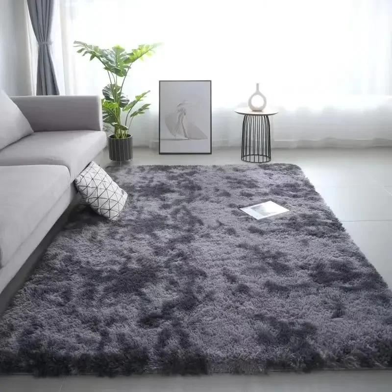 Tapis de chevet en laine de soie dégradée, pour chambre d'enfant, salon, chambre à coucher, antidéra