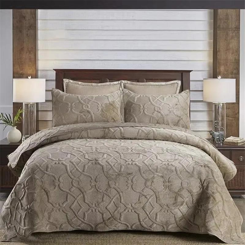 Couvre-lit en velours doux pour lit King et Queen Size, couvre-lit en peluche, couvre-matelas, couvr
