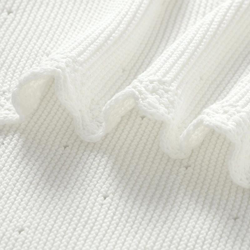 Couvertures de baptême pour bébé, 100x80cm, tricot doux en coton avec coutures croisées, pour nouvea