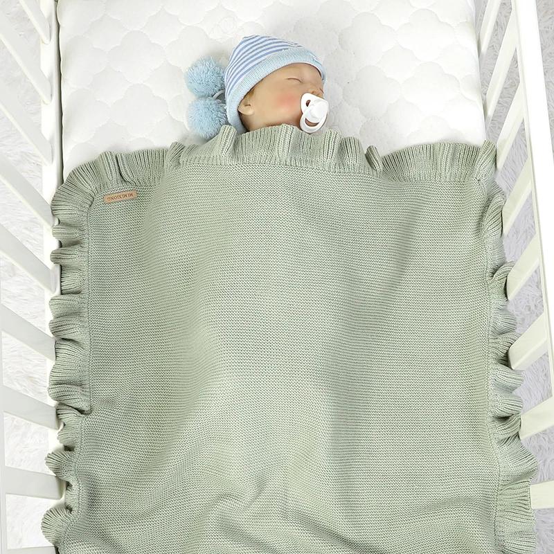 Couvertures tricotées pour bébé garçon, literie de berceau, couette à carreaux pour filles, 90x70cm,