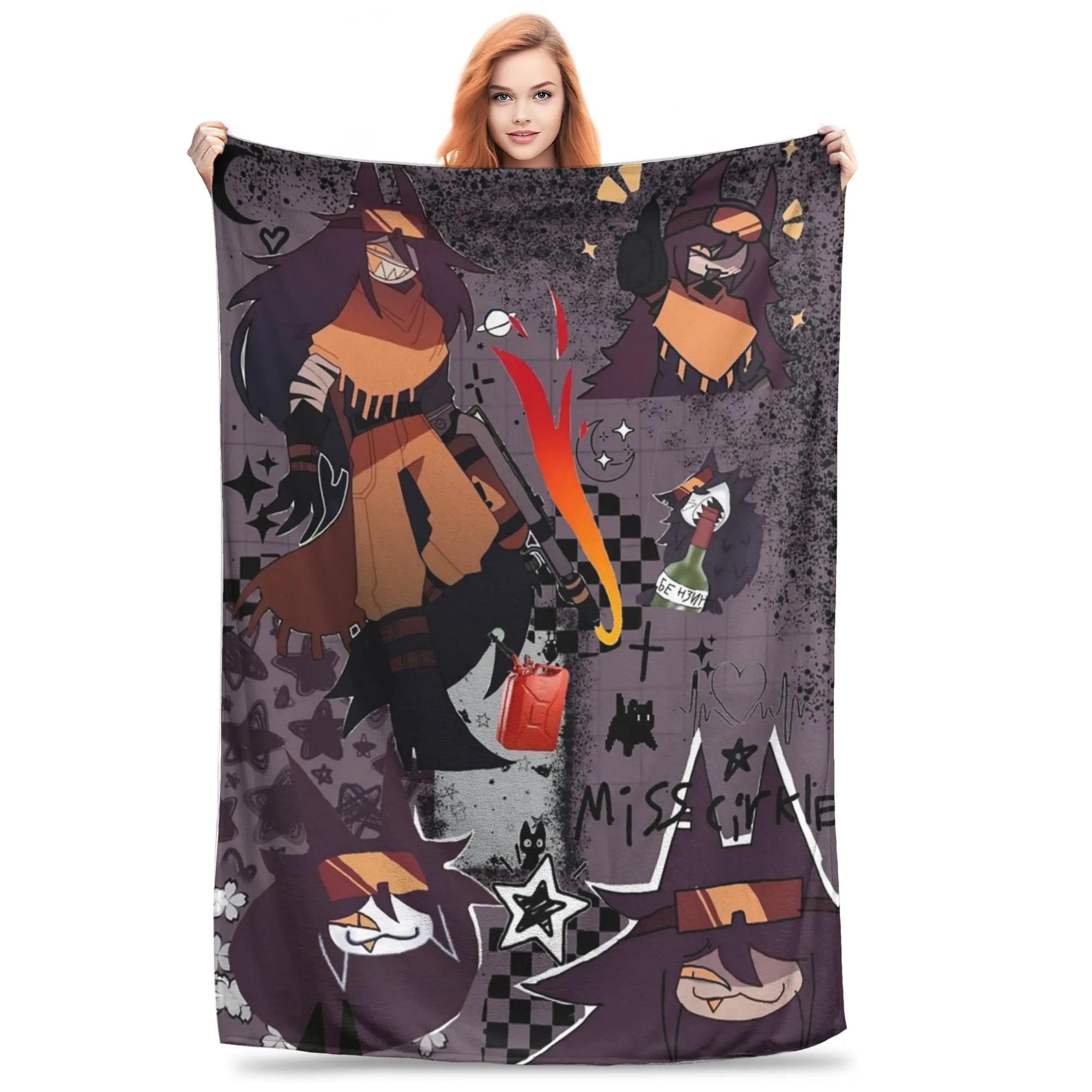 Couverture en flanelle Miss Circle Cartoon, couverture chaude en peluche, couvre-lit doux pour lit, 