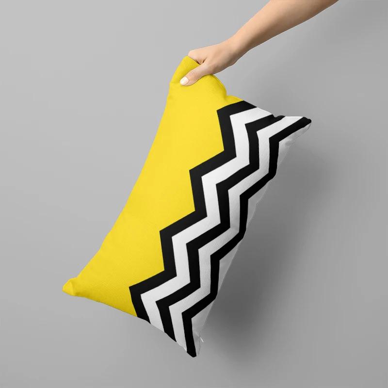 Taies d'oreiller géométriques jaune-gris, taies d'oreiller pour canapé et chambre à coucher, taies d'oreiller multi-tailles amovibles et lavables 30x50, 40x60, 50x70