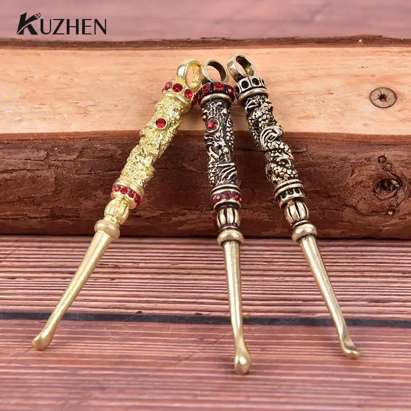 Nettoyeur d'oreilles en laiton pour femmes nues, cure-oreille, petite cuillère, porte-clés vintage