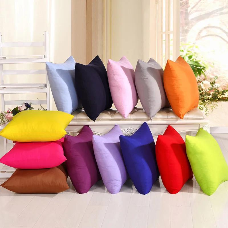 YWZN – housse de coussin couleur bonbon, taie d'oreiller Simple, couleur unie, décorative, noir et blanc, pour voiture