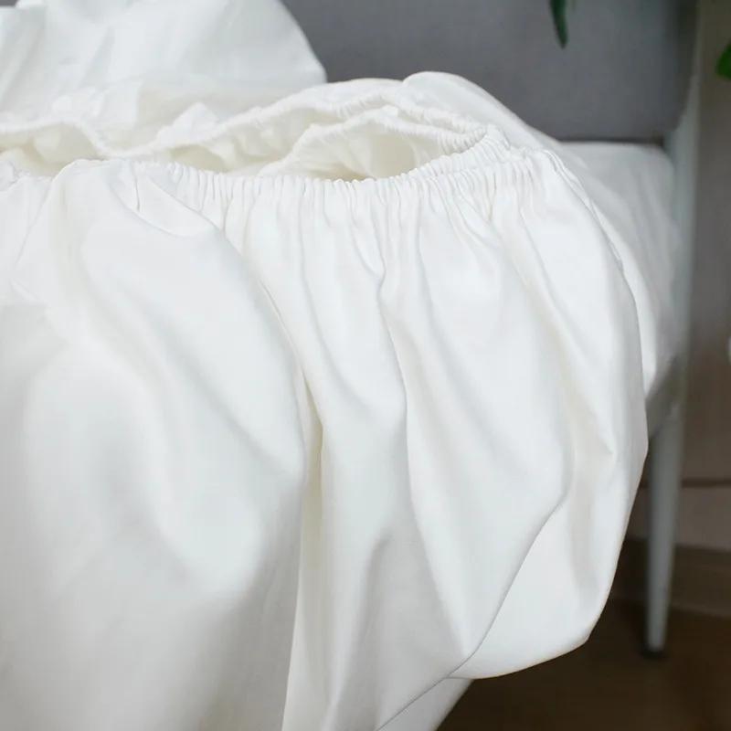 Ensemble de draps de lit haut de gamme pour hôtel, 100% coton égyptien, complet, King Size, couleur blanche, personnalisé