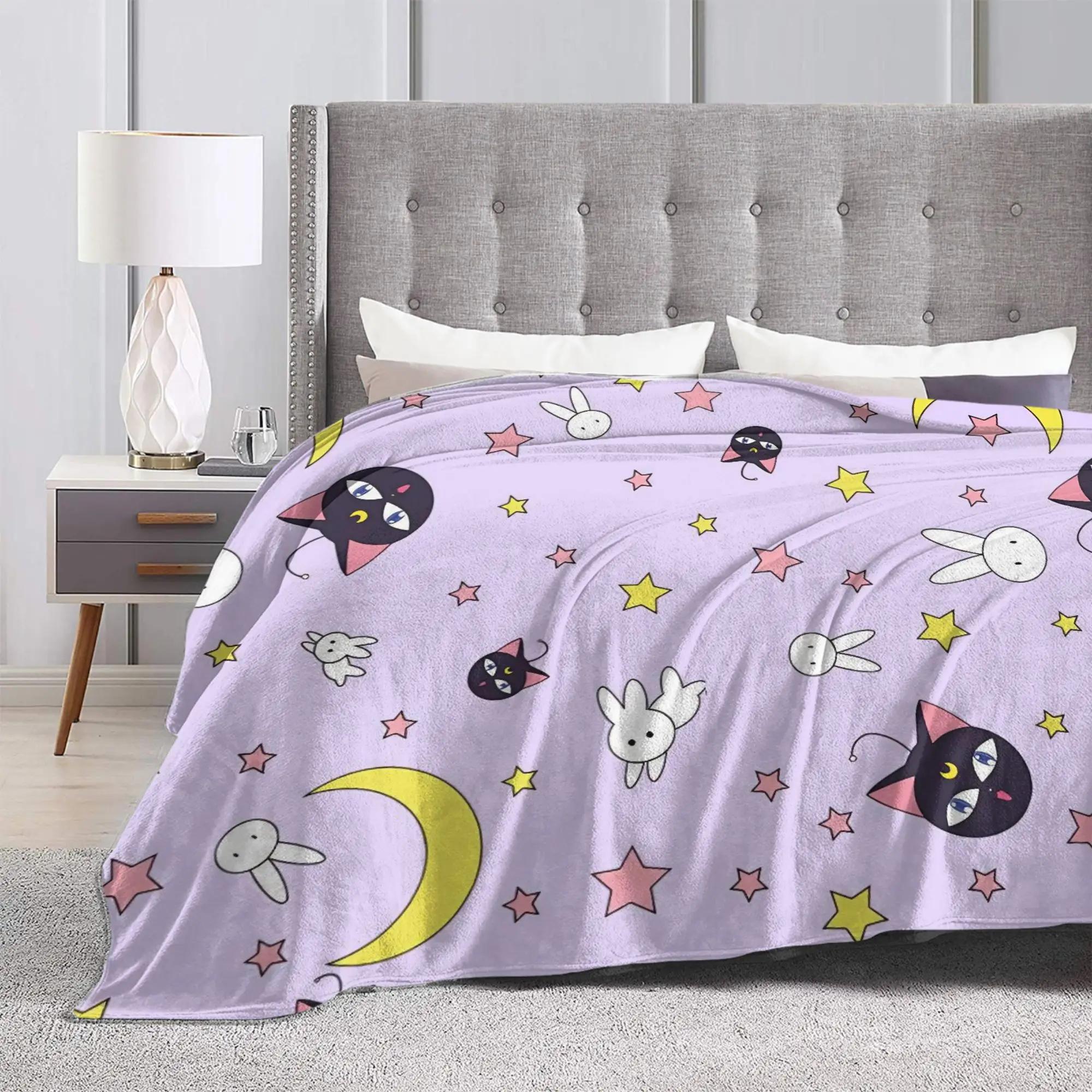 Couverture en flanelle Sailor Moons, literie douce et Durable pour l'hiver, pour filles et garçons, couvre-lit, nouveauté