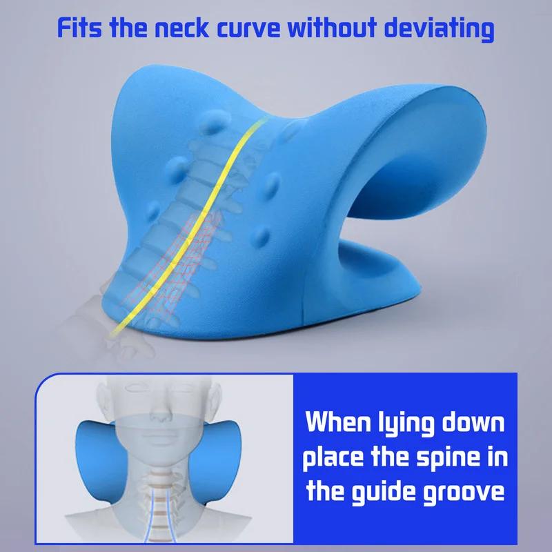 Oreiller Ergonomique de Traction cervicale Étireur relaxant pour le cou et les épaules pour soulager la douleur l'alignement de la colonne cervicale coussin chiropratique correcteur de posture
