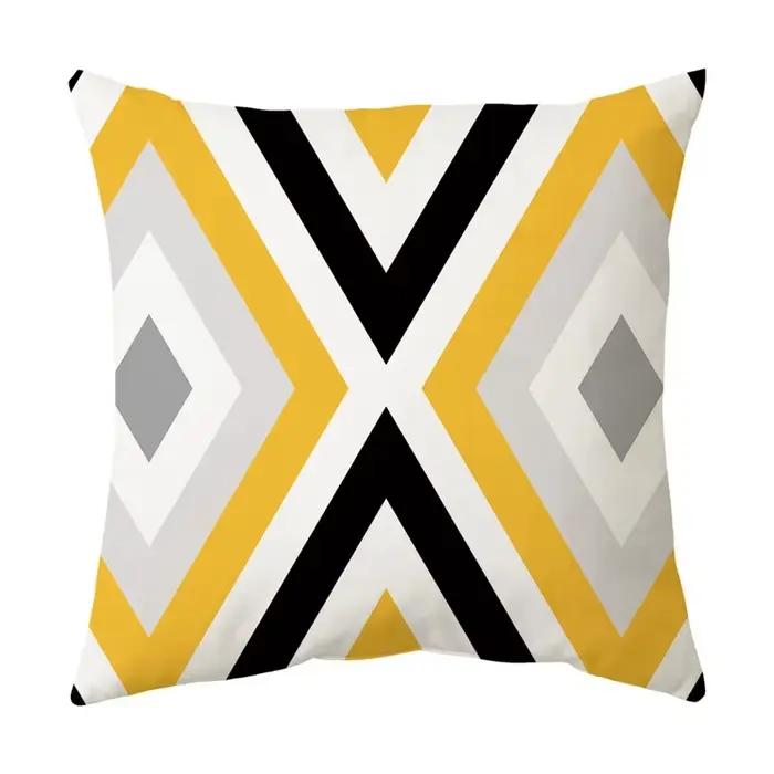 Taie d'oreiller à motif géométrique irrégulier, jaune chaud, pour salon, canapé, bureau, siège de vo