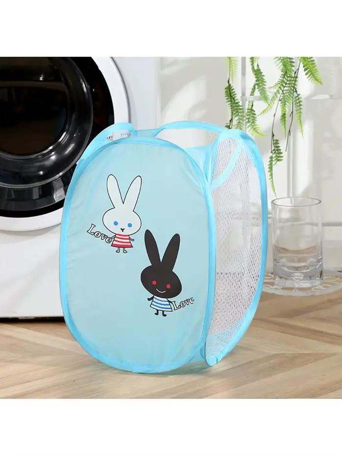 1 panier à linge pliable, panier de rangement de grande capacité de dessin animé mignon pour usage d