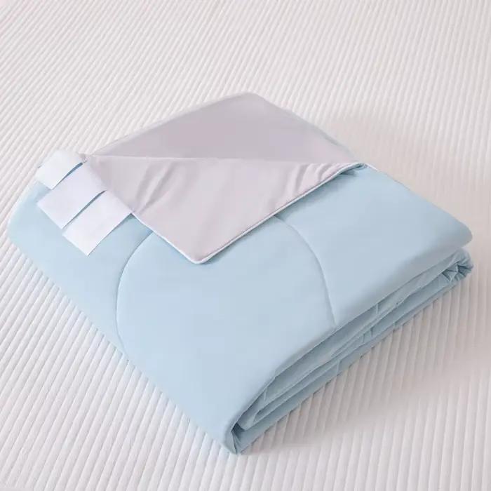 Couverture d'été légère et rafraîchissante pour lit, couleur unie, respirante, en soie glacée, douce