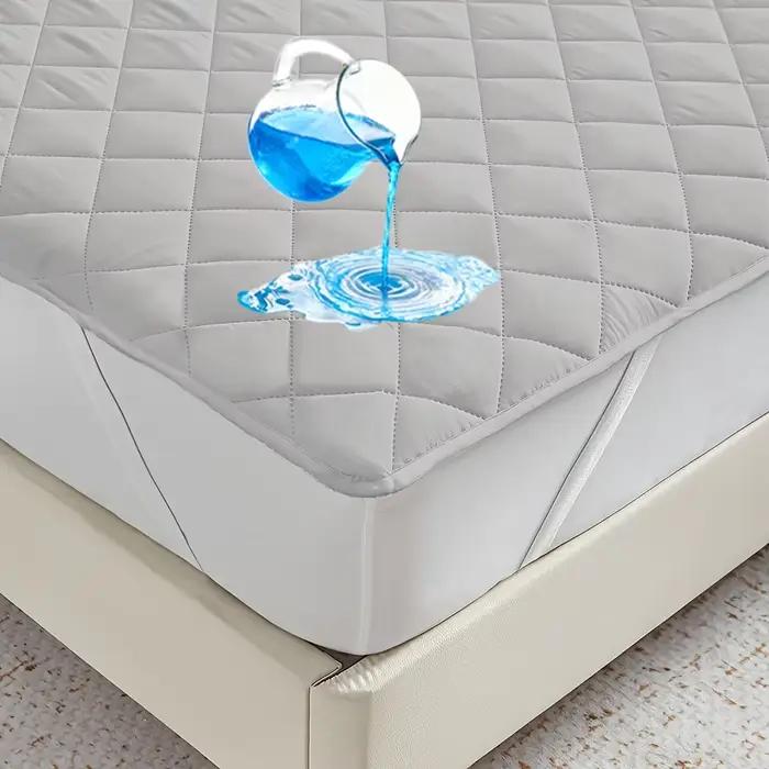 Protecteur de matelas à carreaux 100 % imperméable | Motif de grille carrée, sangles d'angle élast