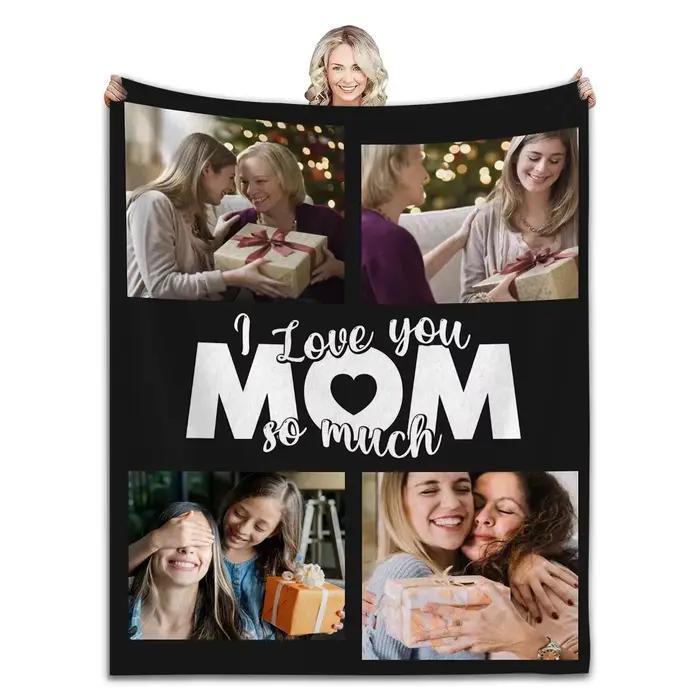 Couverture personnalisée avec photos, couvertures personnalisées pour maman, cadeaux pour la fête de