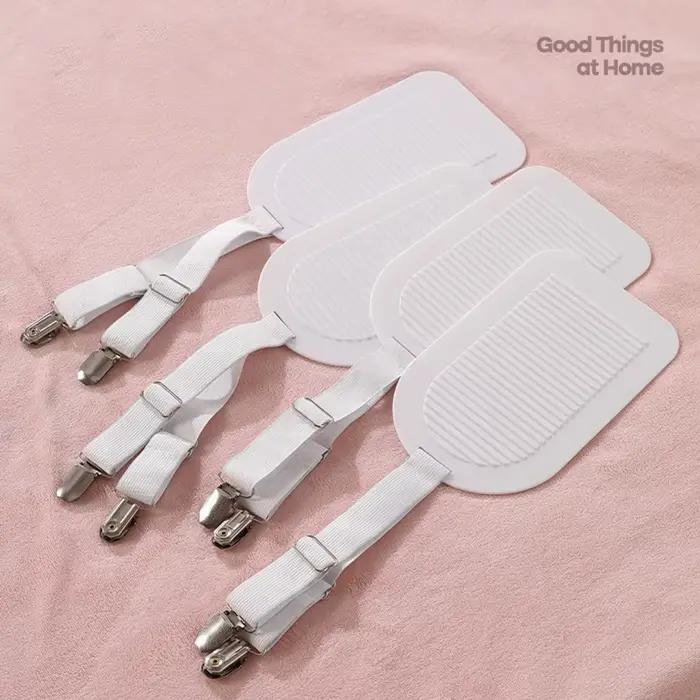 Attaches de drap de lit réglables, lot de 4 attaches élastiques pour draps de lit, attaches pour la
