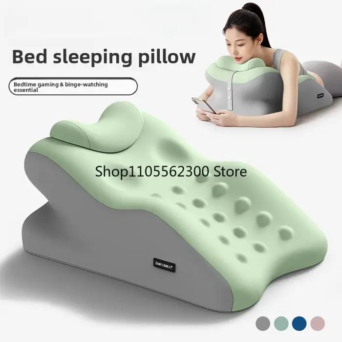 Oreiller de lit multifonctionnel pour dormir sur le ventre, lire et utiliser un téléphone portable