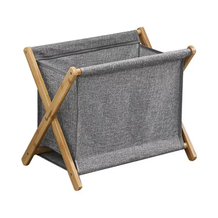 Panier à linge pliable en bambou avec double poignée, organisateur de vêtements sales, stable, épais