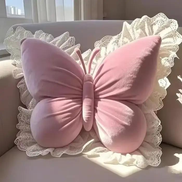 Nouvel oreiller de bureau Papillon Princesse, coussin pour salon, chambre, voiture, canapé, maison