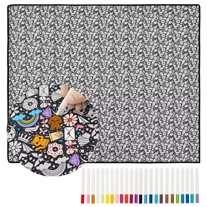 Couverture à colorier soi-même avec 24 marqueurs colorés, motif personnalisable, couverture créative