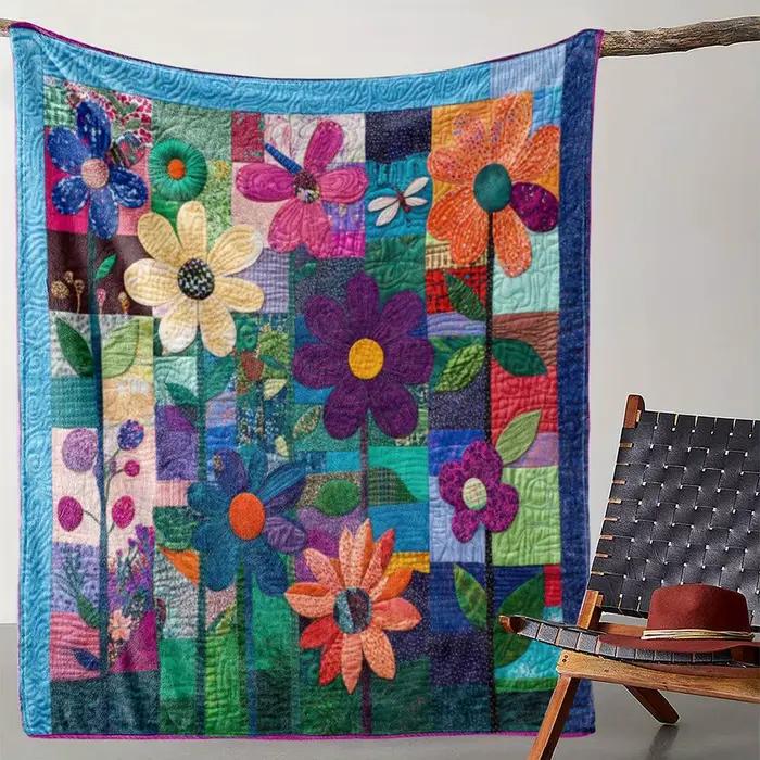 Couvertures matelassées colorées en patchwork, parfaites pour le canapé, le lit, la sieste au bureau
