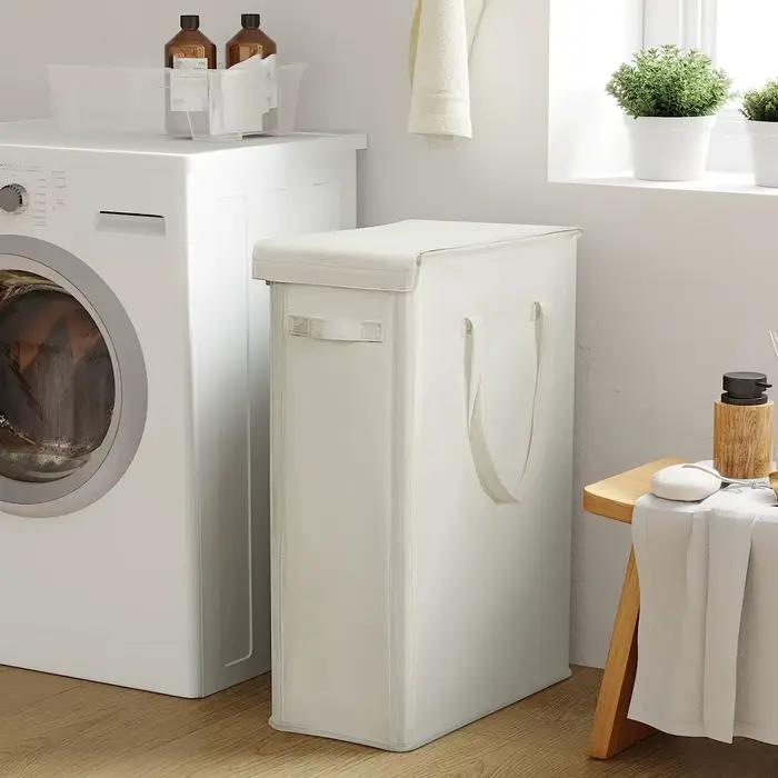 1PC 60L/15.85Gal panier à linge avec poignées et couvercle, paniers à linge fermés, adaptés aux cham