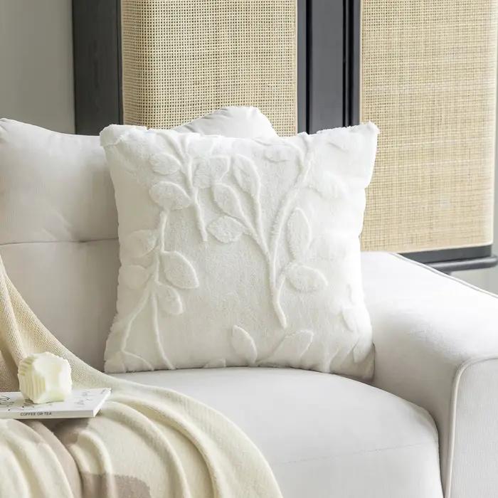 Housse de coussin en peluche Jacquard, taie d'oreiller moderne et Simple, estampage de taille, décor