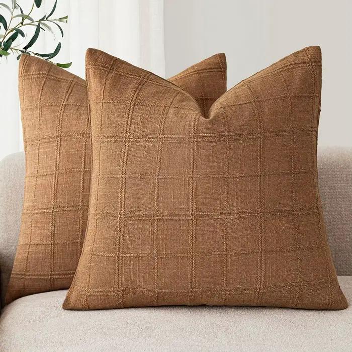 Housse de coussin carrée blanche, taie d'oreiller décorative en Chenille de ferme, 45x45CM, pour can